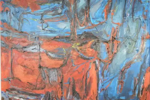 Ohne Titel, 2001, Öl auf Leinwand im spätexpressionistischen Stil: Bildtitel hat die Malerin nur sehr selten vergeben, aber mit 