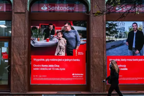 Filiale einer Santander-Bank. 