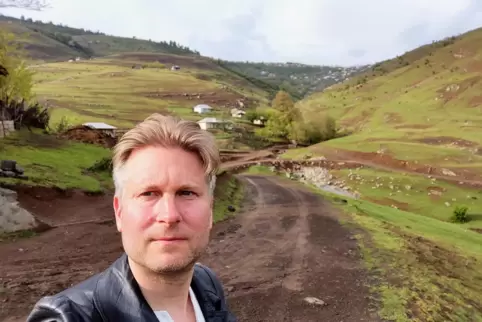 Selfie im Kaukasus: Musikforscher Stefan Pohlit. 