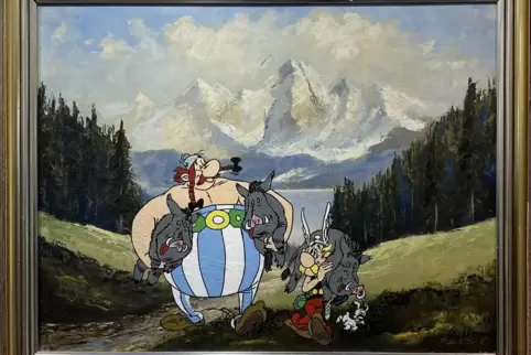 Bekannte Gesichter: Die Berlinerin Nicole Sievert zeigt Asterix und Obelix nach einer hochalpinen Wildschweinjagd ...