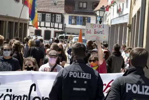 2020 demonstrierte der Arbeitskreis „Aktiv gegen Rechts“ in Rockenhausen.