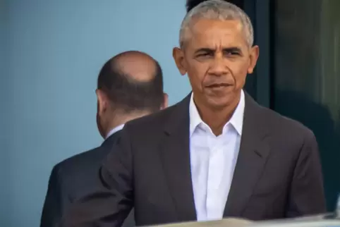 Nach dem Besuch im Kanzleramt: Barak Obama. Bei der Veranstaltung am Mittwochabend waren keine Fotografen zugelassen.