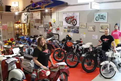 In Katja und Dieter Freys Zündapp-Museum gibt es nicht nur Zweiräder zu bestaunen.