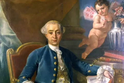 Casanova auf einem Gemälde von Anton Rafael Mengs (1728 bis 1779). Der Abenteurer reiste quer durch Europa und verkehrte mit dem