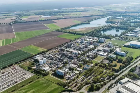 Blick auf den BASF-Standort Lampertheim: Dort arbeiten aktuell rund 500 Beschäftigte für den Ludwigshafener Chemiekonzern. 