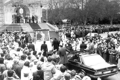 Papstbesuch in Speyer 1987: einer der größten Einsätze.