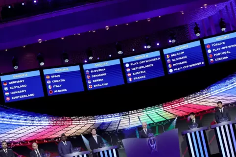 Die Auslosung der Vorrunde der Europameisterschaft 2024 ist eine farbenfrohe Angelegenheit. Berühmte Fußballer zogen die Kugeln 
