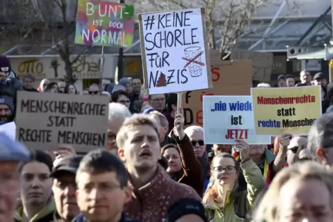 Am 27. Januar demonstrierten in Frankenthal über 2500 Menschen auf dem Rathausplatz.