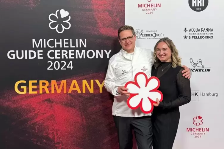 Chefkoch Markus Pape und Ehefrau Clarissa freuen sich über den ersten Michelin-Stern für den Meisenheimer Hof. 