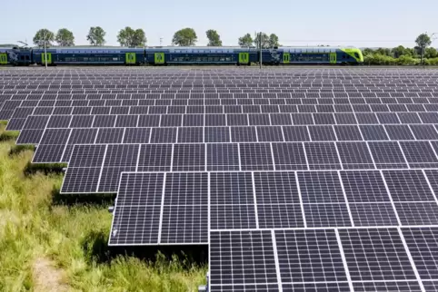 So sehen Freiflächen-Fotovoltaikanlagen aus. In Laumersheim wird eventuell eine gebaut.