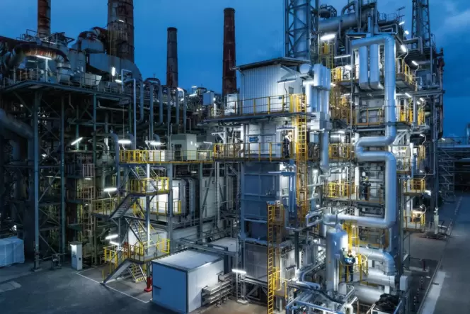 In der Demonstrationsanlage betreibt die BASF im Stammwerk erstmals einen der energieintensivsten Produktionsprozesse der Chemie