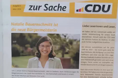 Zur Sache: eine Zeitung der Dürkheimer CDU. 