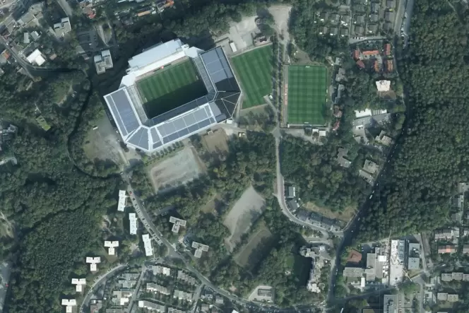Die Flächen südlich der Fritz-Walter-Stadions, die aktuell als Parkplätze genutzt werden, sollen entwickelt werden.