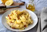 Tagliatelle mit Artischocken, Pancetta und Zitronen