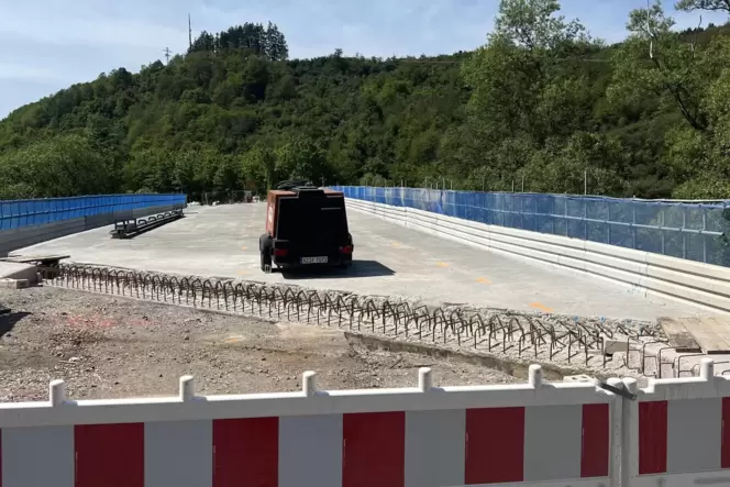 Baustelle der Brückeninstandsetzung.