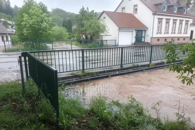 Zu viel Wasser: Der Zusammenfluss von Moosalbe und Schwarzbach ist ursächlich für das Hochwasser in Burgalben.