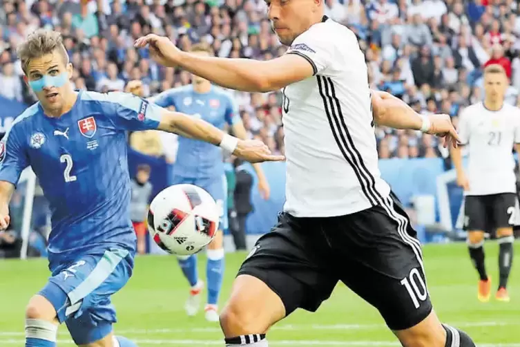 Er hat noch nicht genug: Gegen die Slowakei erhielt Lukas Podolski seinen Kurzeinsatz. Er stehe noch immer „voll im Saft“, sagt 