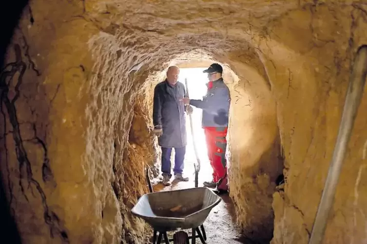 Laut Höhlenforschern einzigartig in der Pfalz: die sogenannten Erdkeller in Knöringen, die freigelegt werden.