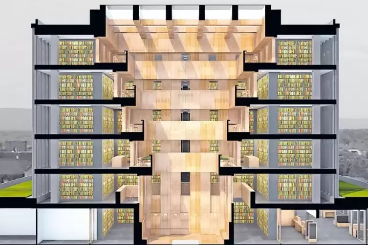 So sieht die geplante Bibliothek nach den Vorstellungen von Architekt Max Dudler aus.