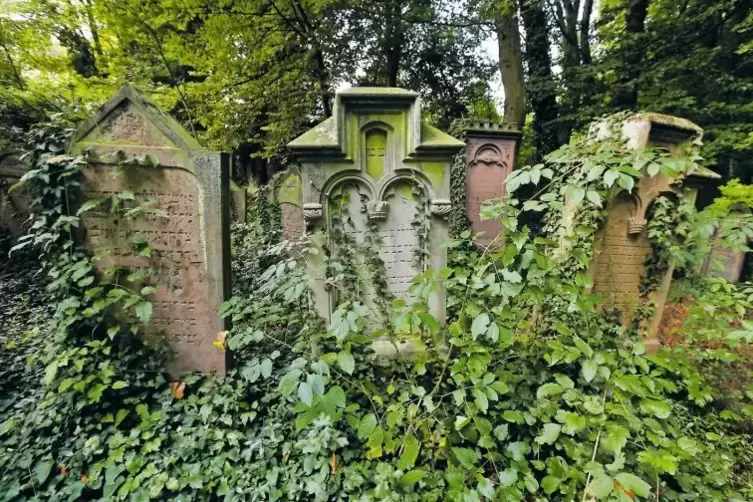 Teil der Führungen: Der jüdische Friedhof in Bruchsal.