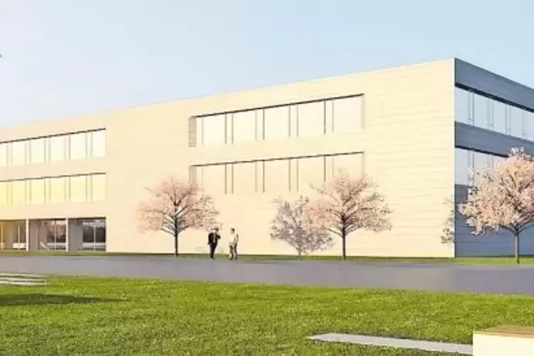 Drei Gebäude will EIZO an der B9 bei Rülzheim bauen: Je eines für Produktion, Lager und Verwaltung.