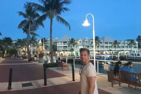 08-Spieler Ryan Allen reist gerne, hier ist er am Pier in Key West.