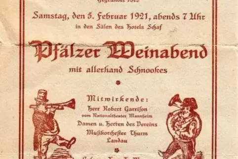 Auf den Einladungen für die Prunksitzungen war in Edenkoben vor knapp 100 Jahren Narretei kaum Thema. Das hatte Gründe. 