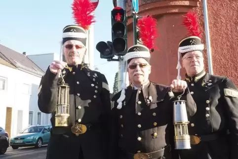 Beim Ampel-Start dabei: Manfred Abmeier, Klaus Martini und Reinhard Huy (von links) von der Bergkapelle St. Ingbert.