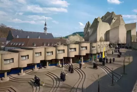 Brutalistischer Kirchenfelsenen: Böhms Wallfahrtskirche Maria, Königin des Friedens in Neviges, 1963 bis 1968 gebaut.