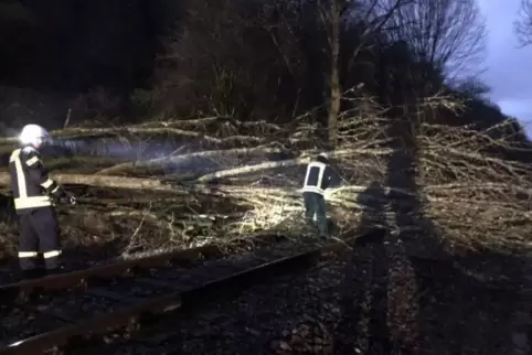 Die Feuerwehr war wegen Sturm Sabine seit Sonntagabend im Dauereinsatzt. 
