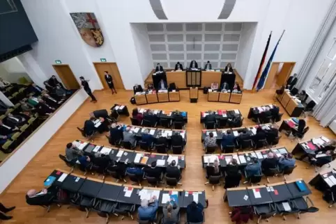 Der Plenarsaal des saarländischen Landtags.