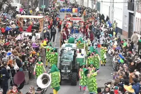 Der vielbesuchte Weisenheimer Faschingsumzug im vergangenen Jahr.