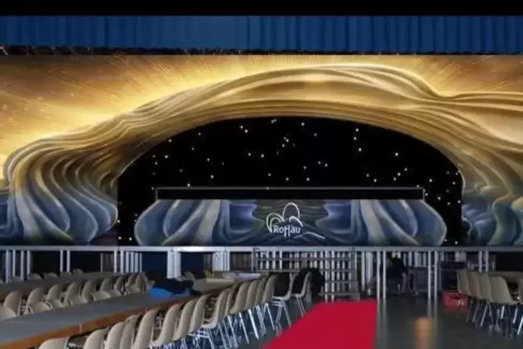 Schwungvoll und elegant wie in dieser Animation soll sich die Bühne zur Jubiläums-Prunksitzung präsentieren.