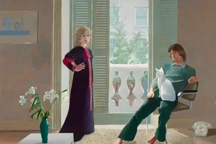 Eines seiner Hauptwerke: &bdquo;Mr and Mrs Clark and Percy&ldquo; entstand kurz nach ihrer Hochzeit, auf der Hickney Trauzeuge war. Ein Jahr