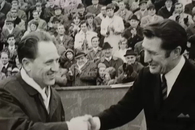 Begegnung mit einer Legende: Ludwig und Fritz Walter.