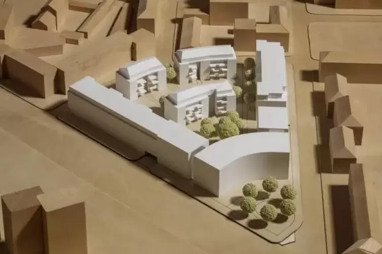 Das Modell f&uuml;r den Neubau der Siedlung an der Saarlandstra&szlig;e. 