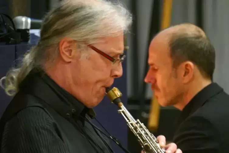 Beim Konzert in Waldmohr: Thomas Girard (vorne) und Stefan Ulrich.
