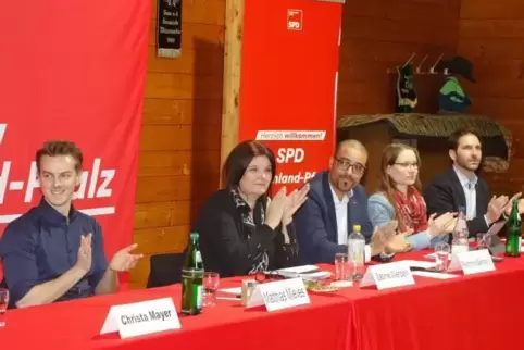 Fünf Sozialdemokraten würden gerne als Nachfolger von Gustav Herzog kandidieren (von links): Matthias Mieves, Sabine Wienpahl, R