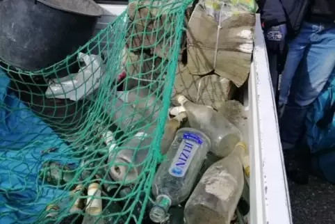 Zahlreiche sorglos weggeworfene Plastik- und Glasflaschen sind am Wochenende bei Maikammer gesammelt worden. 