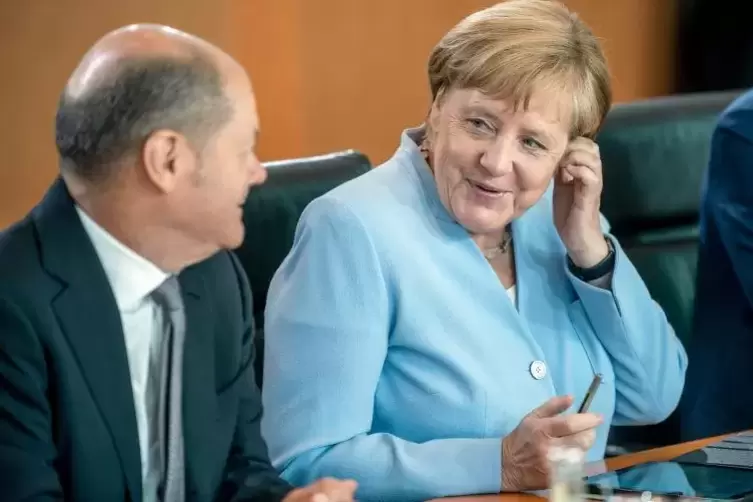 Krisenmanager: Kanzlerin Angela Merkel und Vize-Kanzler Olaf Scholz.