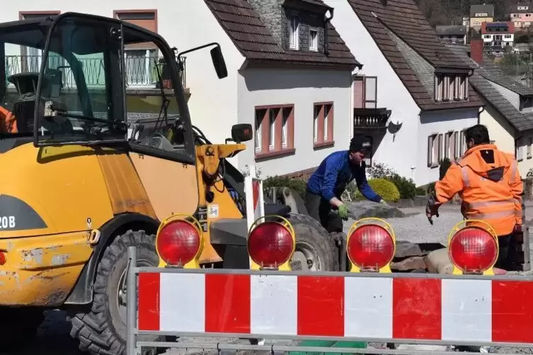 Lambrecht: Baustelle in der Johann-Casimir-Stra&szlig;e.