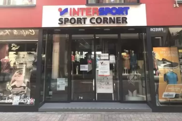 Derzeit geschlossen: der Sport-Corner in der Fußgängerzone.