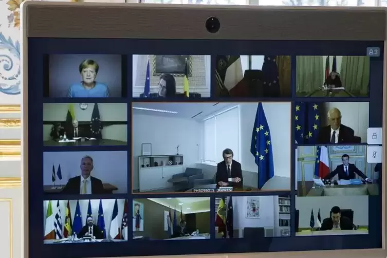 EU-Gipfel am Bildschirm: Am 26. März sind die Staats- und Regierungschefs nicht gemeinsam in Brüssel, sondern „nur“ per Video mi