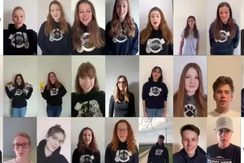 Filmreife Auftritte: Mitglieder des Abi-Jahrgangs 2020 des Karolinen-Gymnasiums in ihrem gemeinsamen Video.