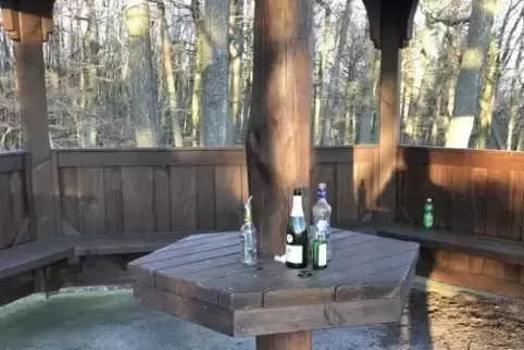 RHEINPFALZ-Leserin Ute Juric ärgert sich über Unbekannte, die – momentan verbotenerweise – an der „Schönen Aussicht“ in Kirchhei