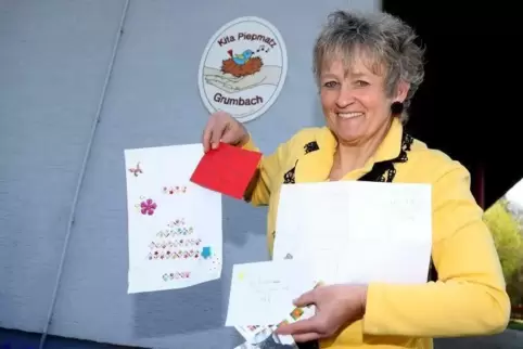 Korinna Jaki, Leiterin der Kita Piepmatz in Grumbach, hat auf ihre Briefe an die Kinder viele Rückmeldungen bekommen. Die Kleine
