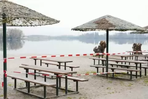 Der Silbersee in Bobenheim-Roxheim am Karfreitag: Menschenleer.