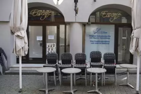 Ein geschlossenes Eiscafé 