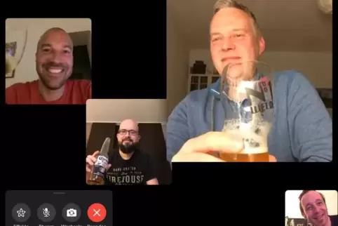 Teilnehmer des Online-Stammtischs: (von links) Florian Renner, Sascha Hillen, Timo Leszinski und Benjamin Loreth.