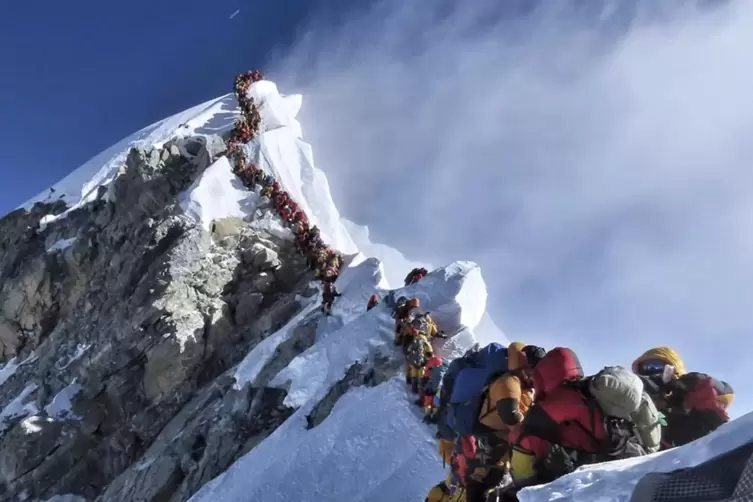 Auf dem Mount Everest ist der Andrang riesig.